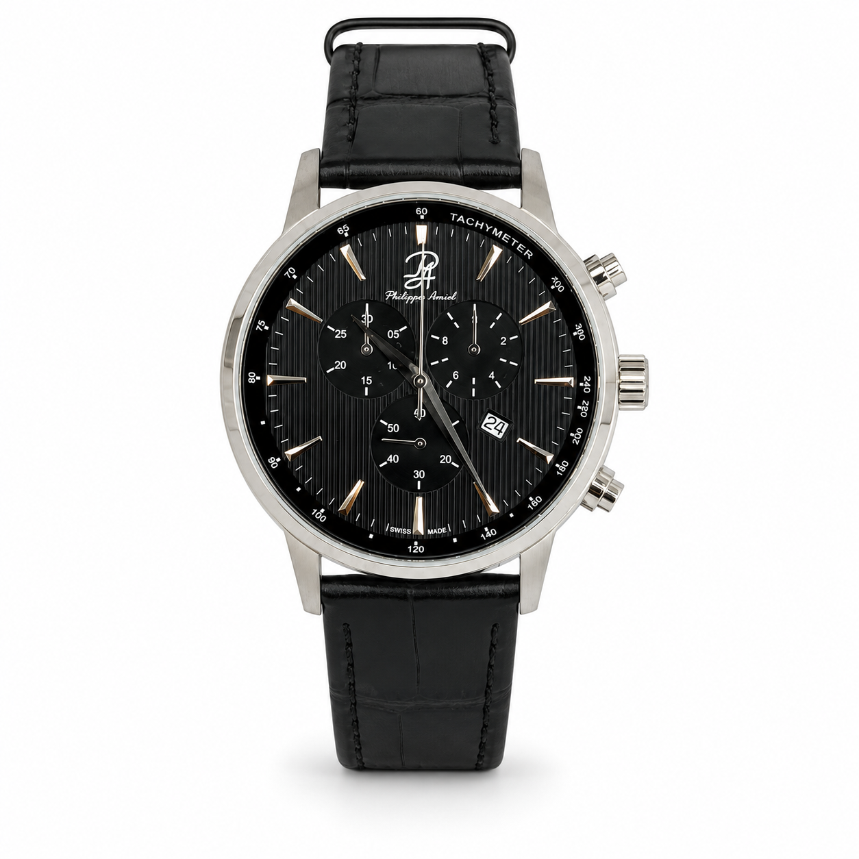 Philippe Amiel P-A0195 Reloj para Hombre Cronógrafo Acero Inoxidable Negro