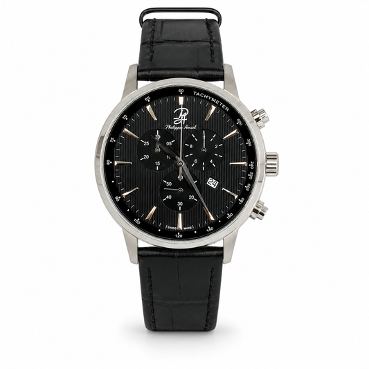 Philippe Amiel P-A0195 Reloj para Hombre Cronógrafo Acero Inoxidable Negro