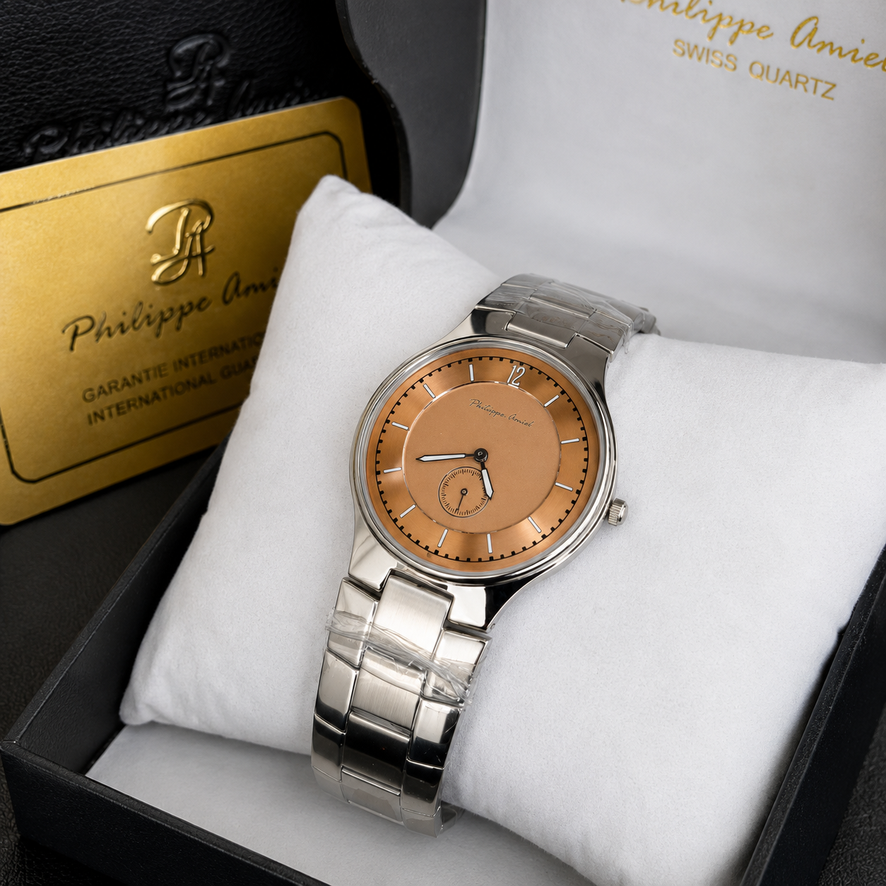 Philippe Amiel F6240 Reloj para Hombre Acero Inoxidable Esfera Cobre
