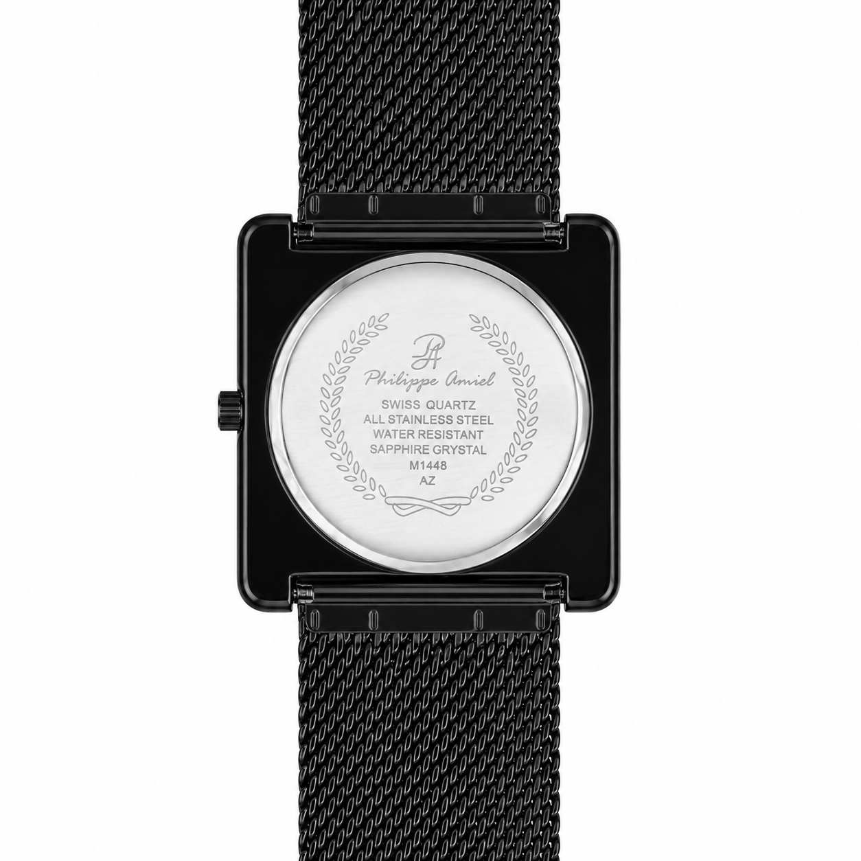 Philippe Amiel M1448 AZ Reloj para Hombre Negro Acero Inoxidable con Cristal de Zafiro