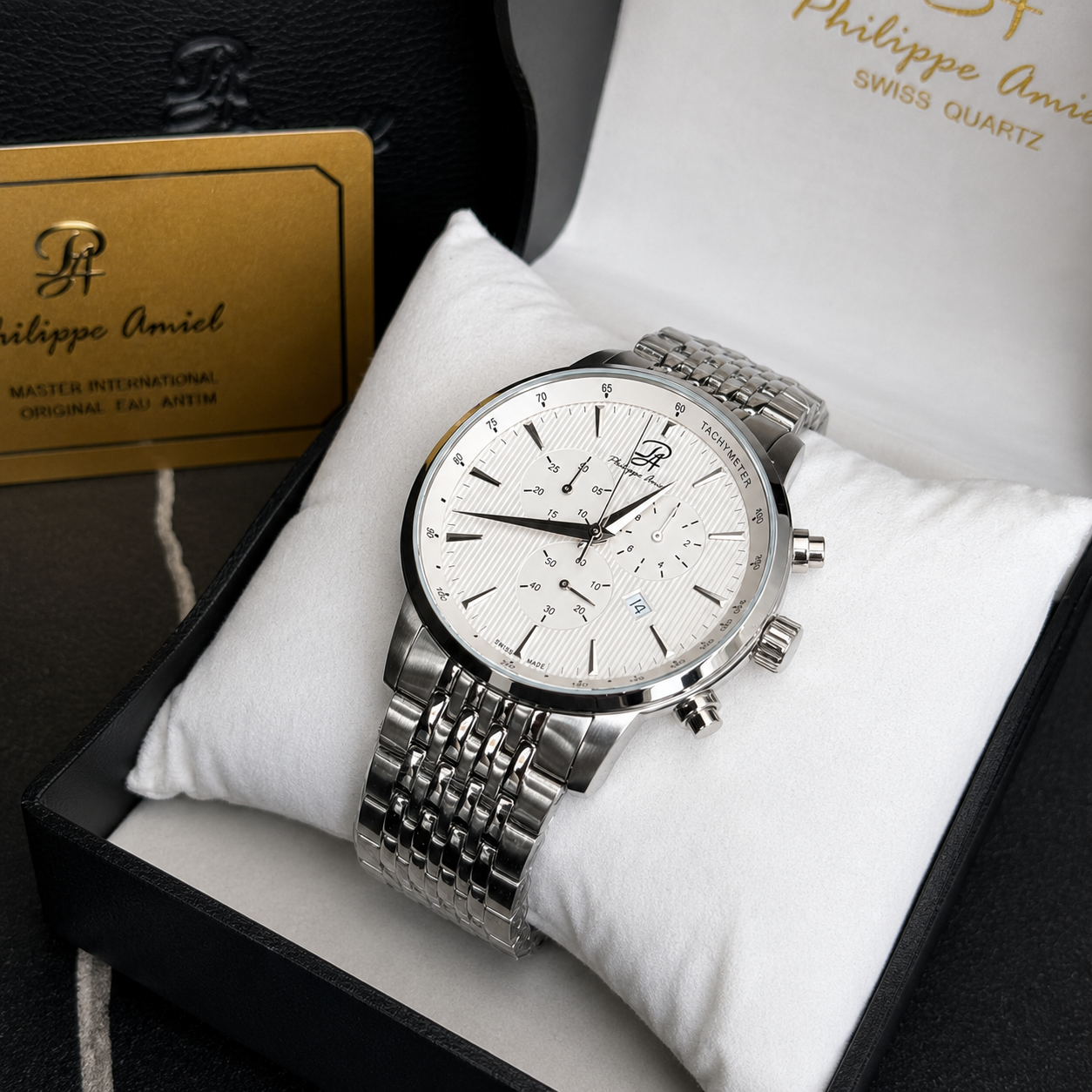 Philippe Amiel PA-0195 Reloj para Hombre Acero Inoxidable Plateado