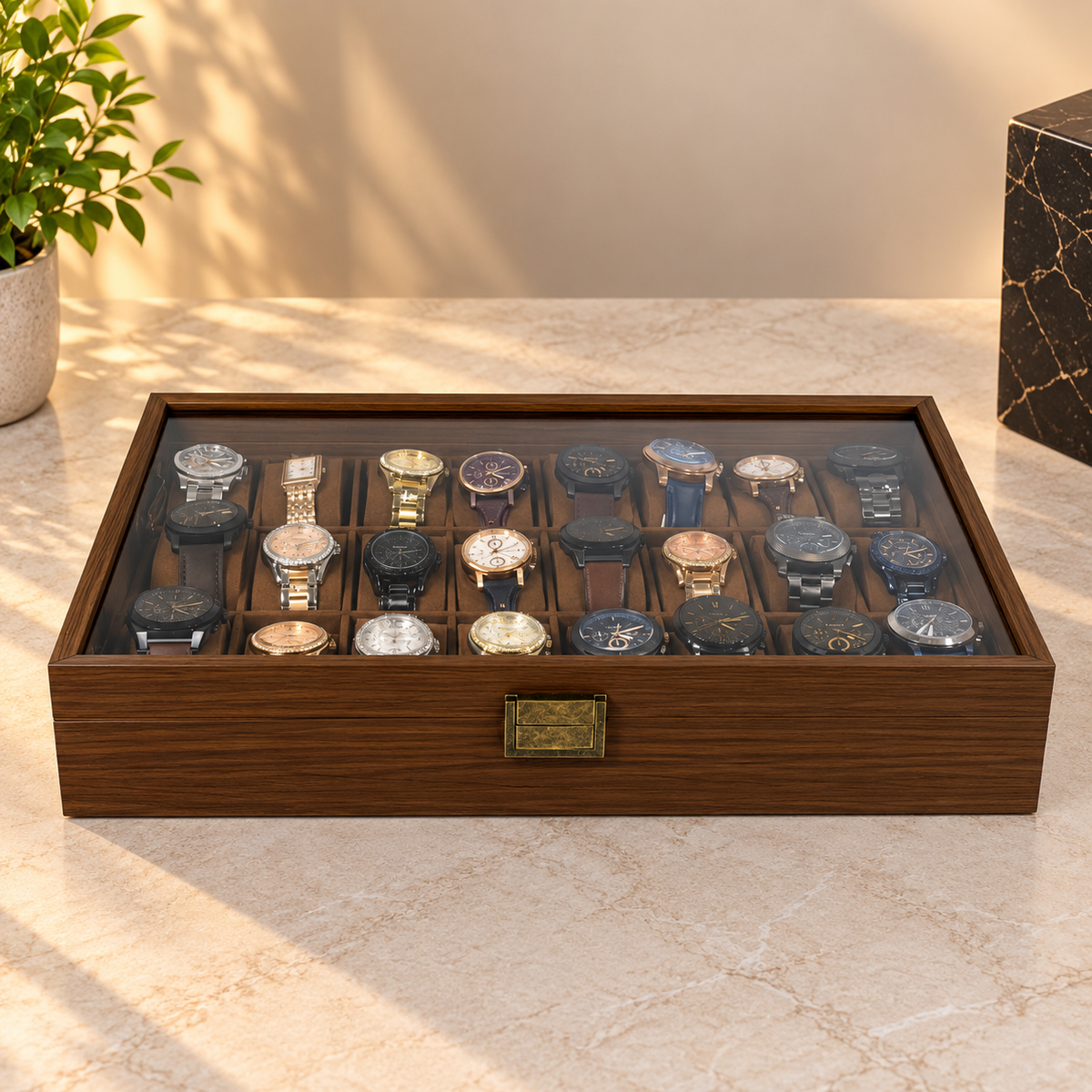 ESTUCHE DE MADERA PREMIUM PARA 24 RELOJES