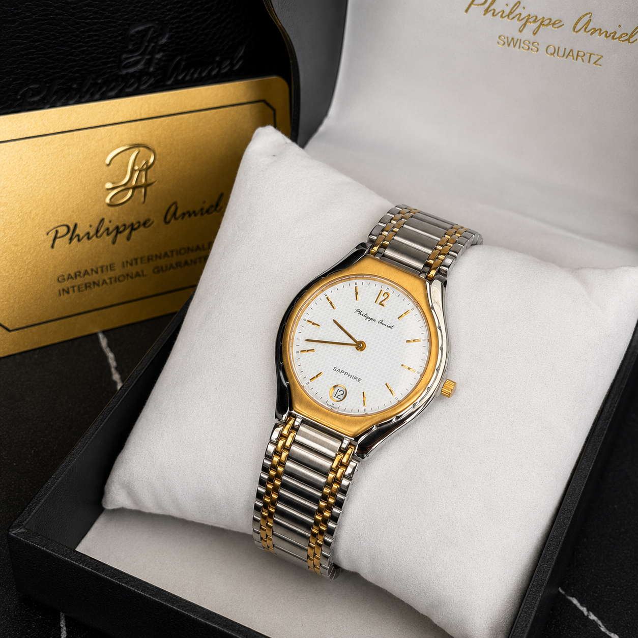 Philippe Amiel M6239 AZ Reloj para Hombre Acero Inoxidable Bicolor Dorado