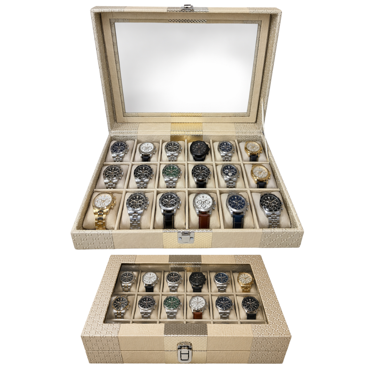 ESTUCHE ORGANIZADOR DE 18 PUESTOS PARA RELOJ
