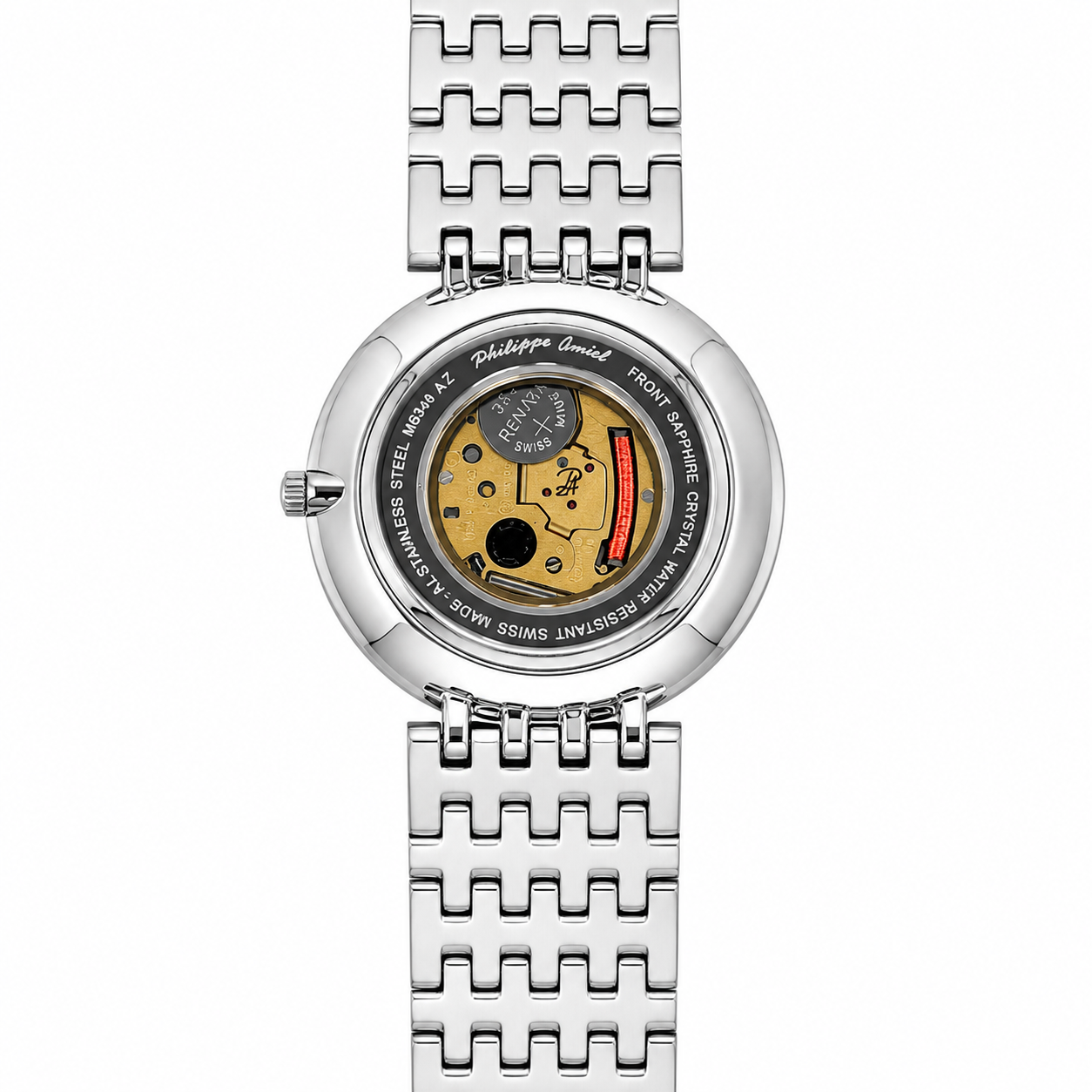 Philippe Amiel M6348 Reloj para Hombre Acero Inoxidable Plateado con Cristal de Zafiro