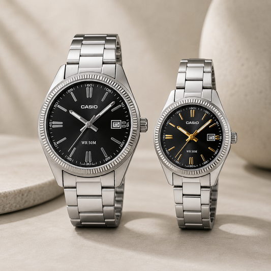 PAREJA DE RELOJES CASIO 1302PD-1A ACERO