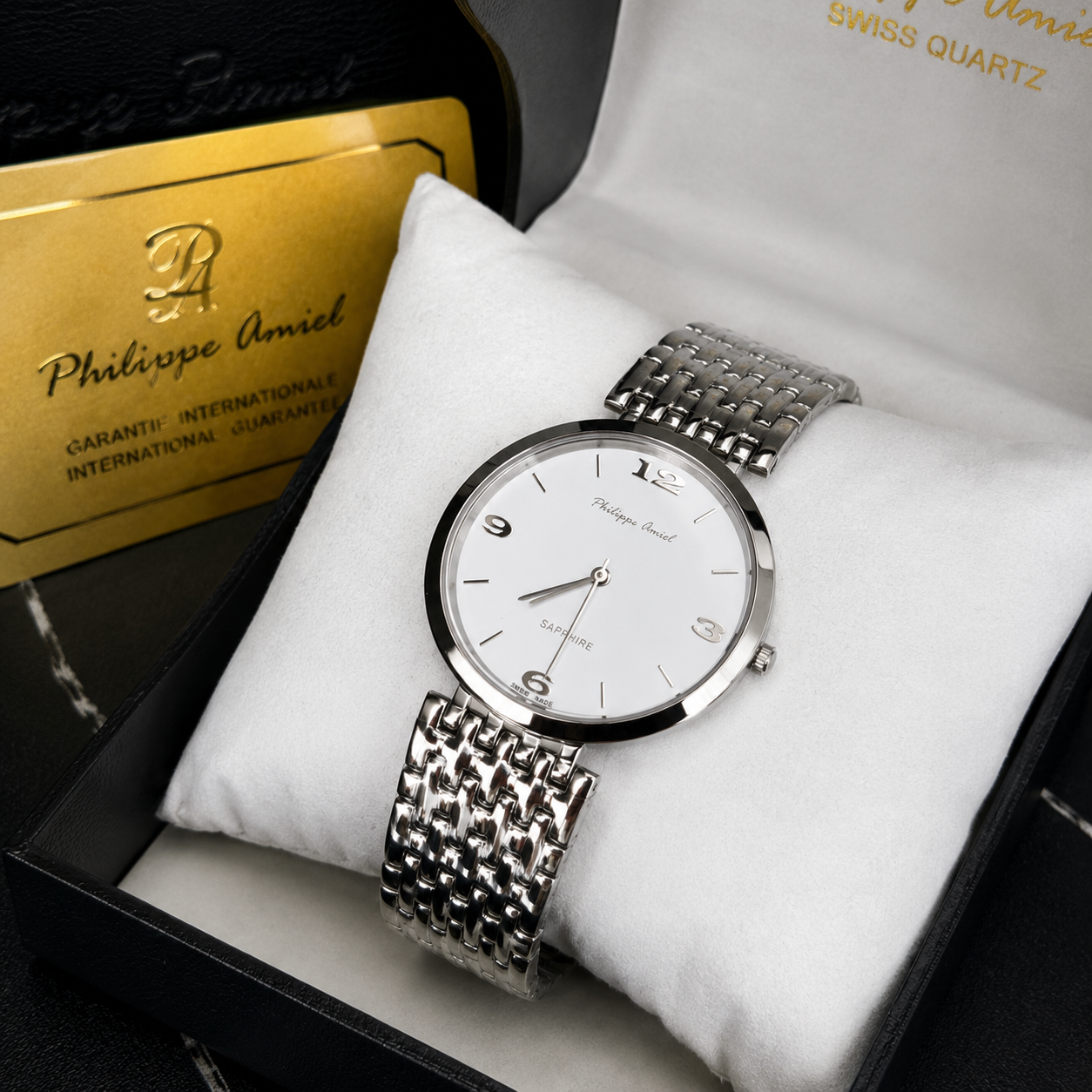 Philippe Amiel M6348 Reloj para Hombre Acero Inoxidable Plateado con Cristal de Zafiro