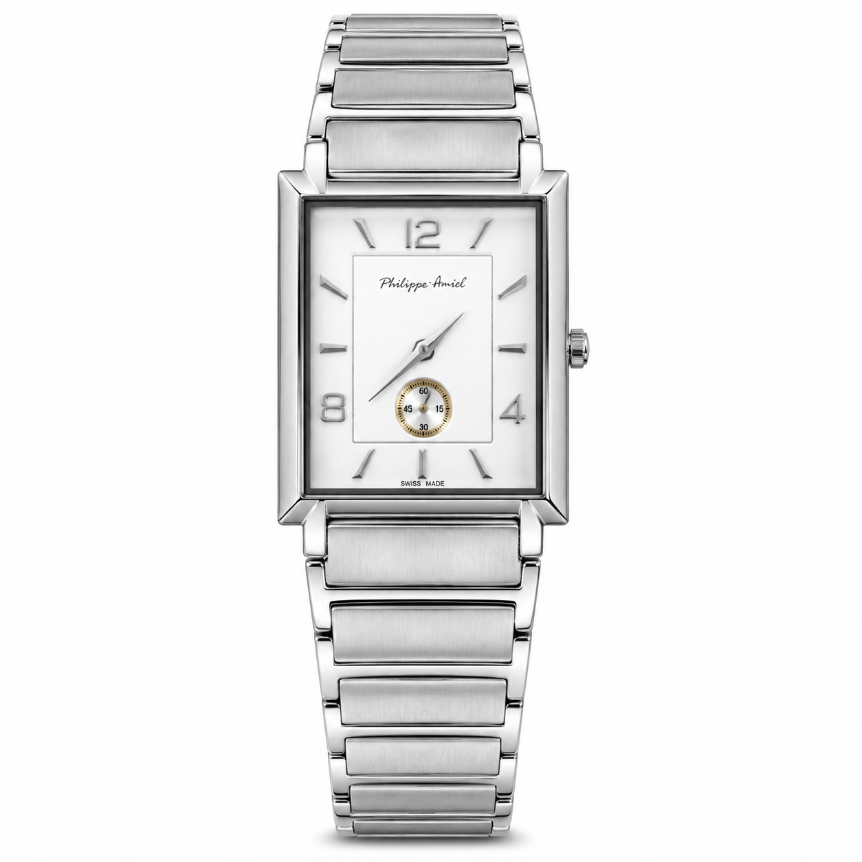 Philippe Amiel M6340 AZ Reloj para Hombre Acero Inoxidable Plateado Rectangular