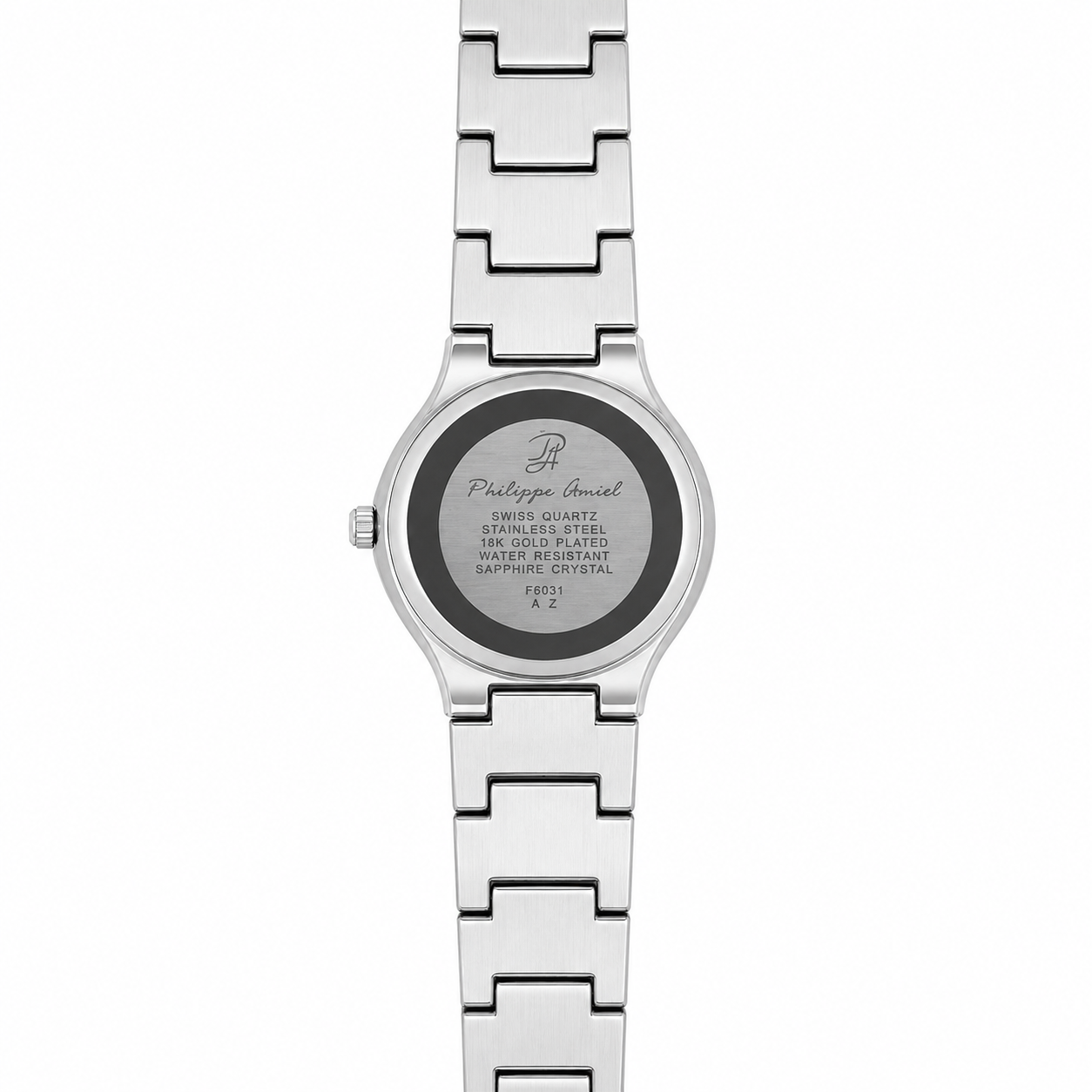 Philippe Amiel F6031 Reloj para Mujer Acero Inoxidable Plateado Esfera Blanca