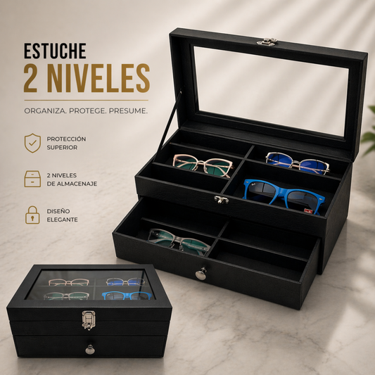 ORGANIZADOR DE GAFAS ESTUCHE DE LUJO 12 PUESTOS
