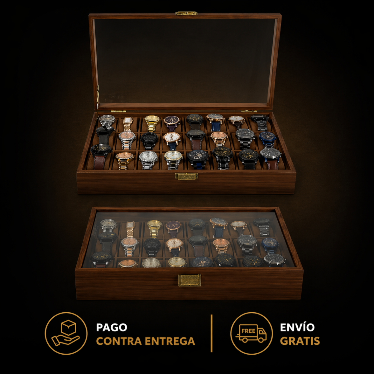 ESTUCHE DE MADERA PREMIUM PARA 24 RELOJES