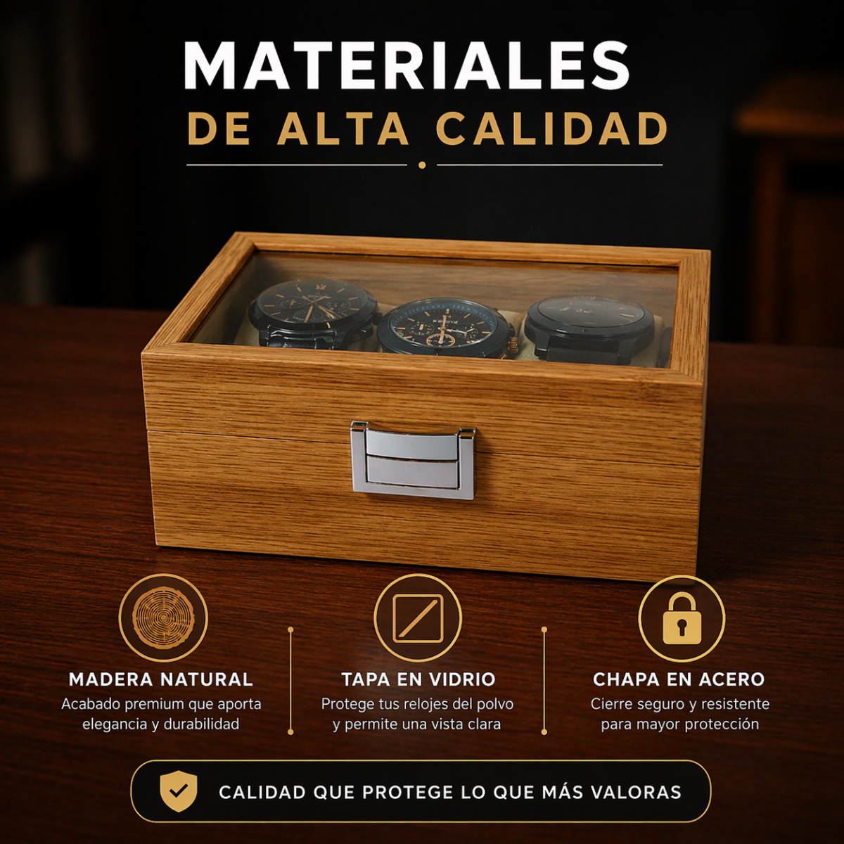 ESTUCHE ORGANIZADOR MADERA 3 PUESTOS