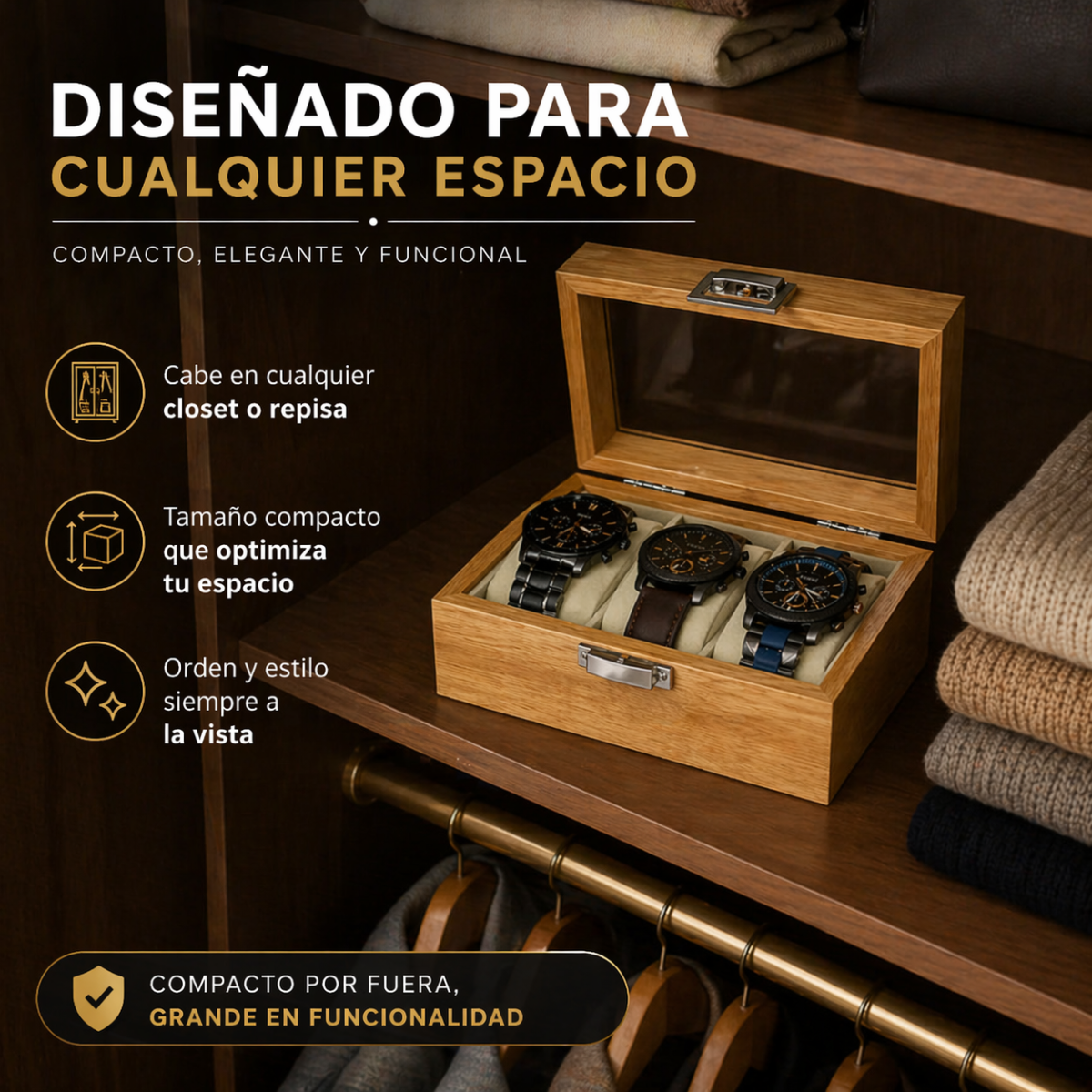 ESTUCHE ORGANIZADOR MADERA 3 PUESTOS