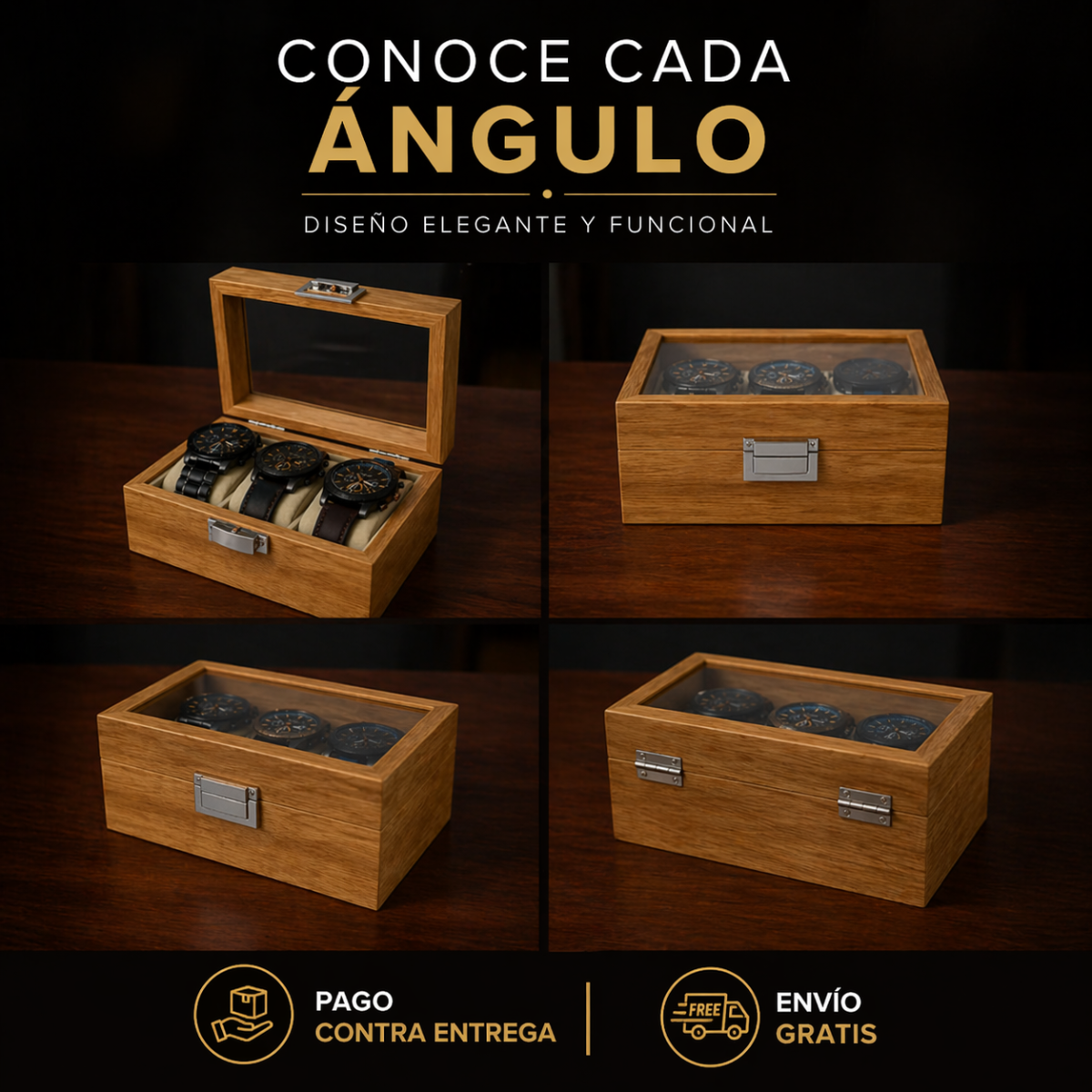 ESTUCHE ORGANIZADOR MADERA 3 PUESTOS