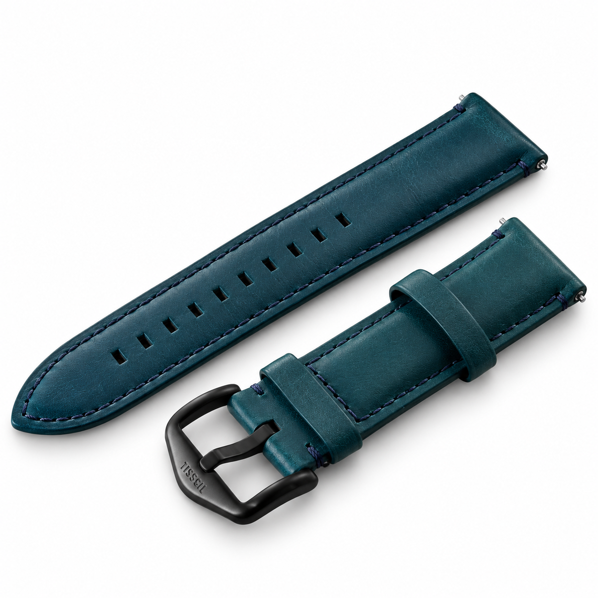 PULSO ORIGINAL FOSSIL EN CUERO AZUL PETRÓLEO 22 MM CON HEBILLA NEGRA