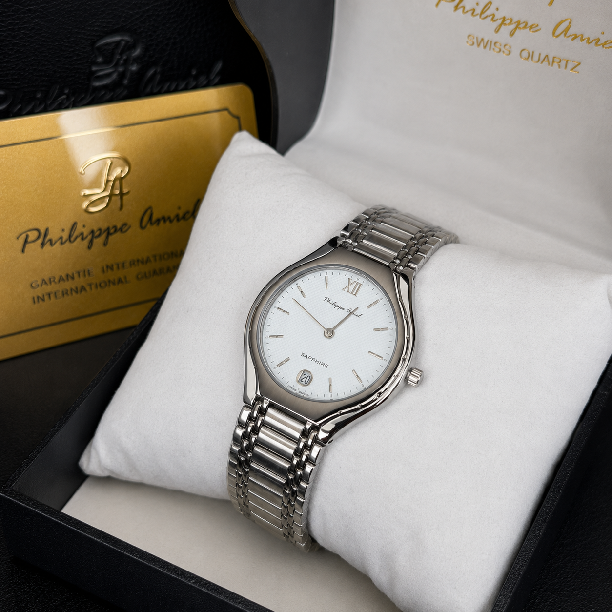 Philippe Amiel M6239 Reloj para Hombre Acero Inoxidable Plateado con Cristal de Zafiro