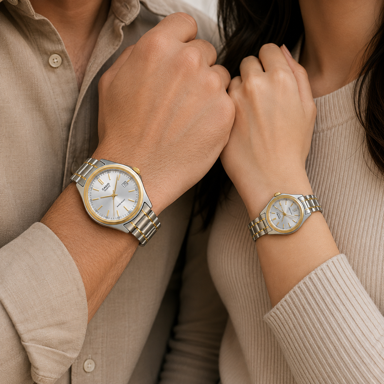 PAREJA DE RELOJES CASIO 1183G-7A ACERO
