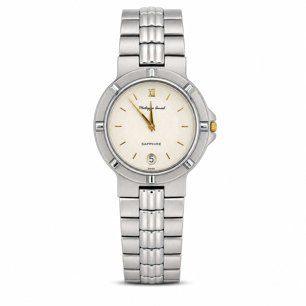 Philippe Amiel M6032 AZ Reloj para Hombre Acero Inoxidable Plateado con Cristal de Zafiro