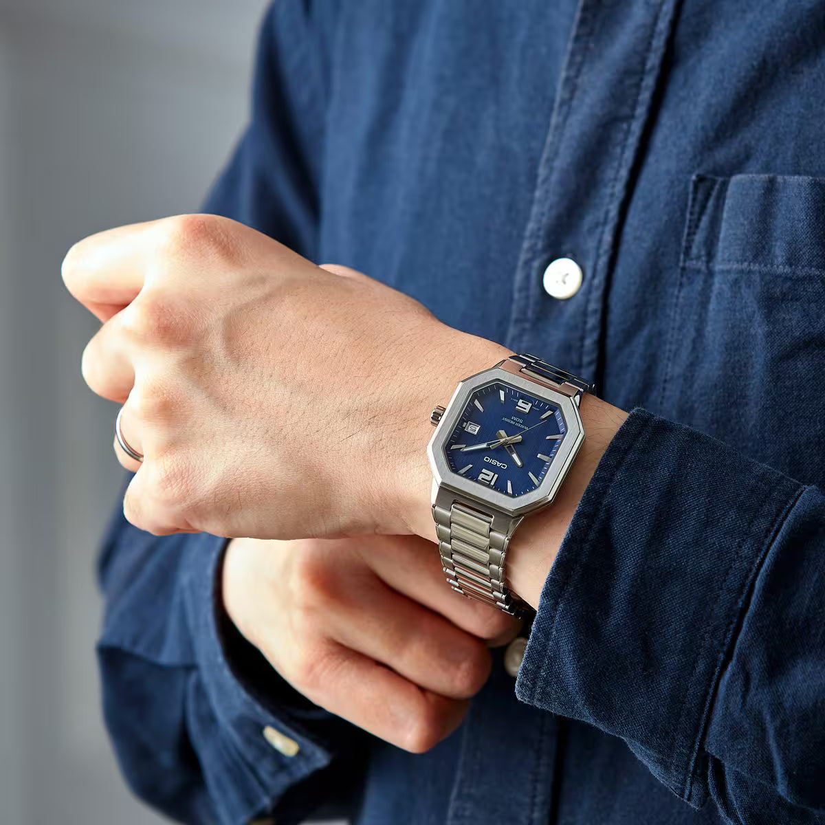RELOJ CASIO MTP-B195D-2A ACERO