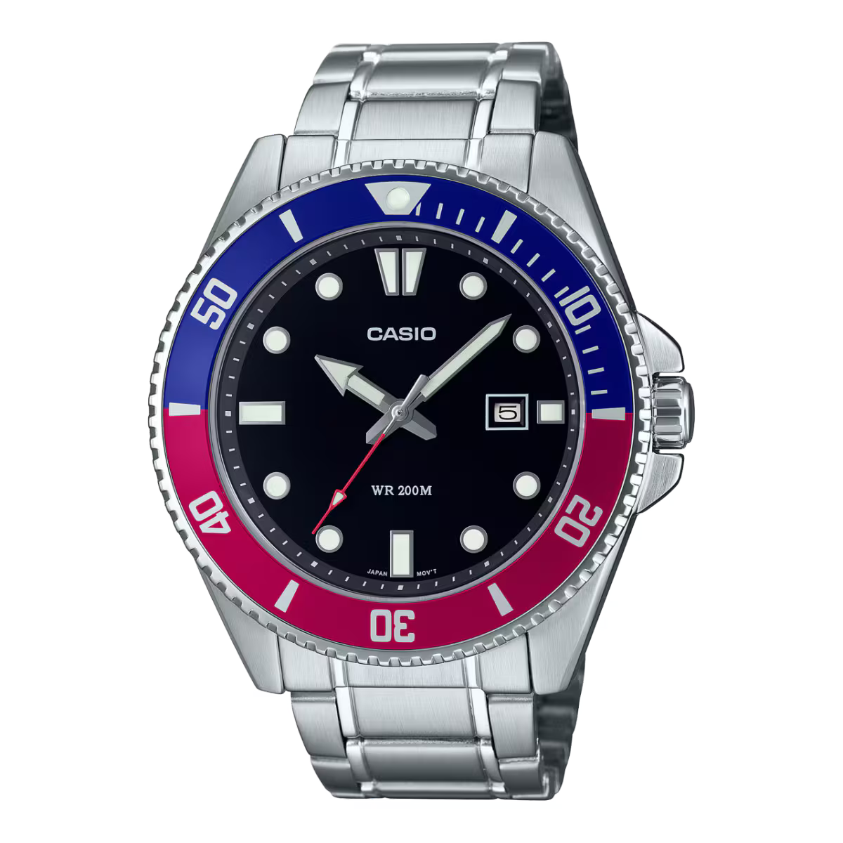 RELOJ CASIO MDV-107D-1A3 ACERO SUBMARINER PEPSI