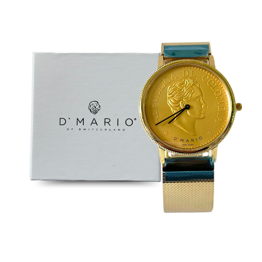 RELOJ D'MARIO ZE3088 MONEDA HOMBRE ACERO