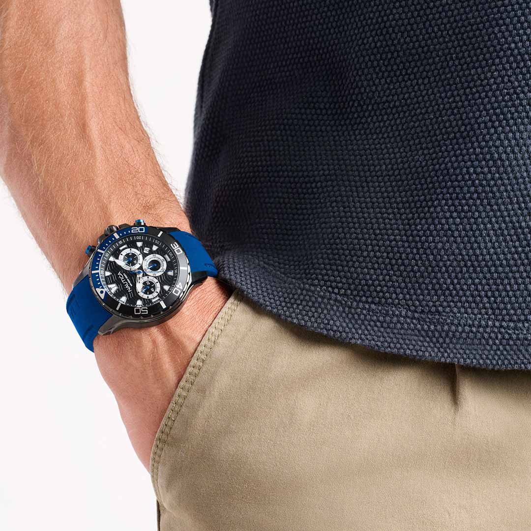 RELOJ NAUTICA CABALLERO SILICONA NAPNSS506 DOBLE PULSO