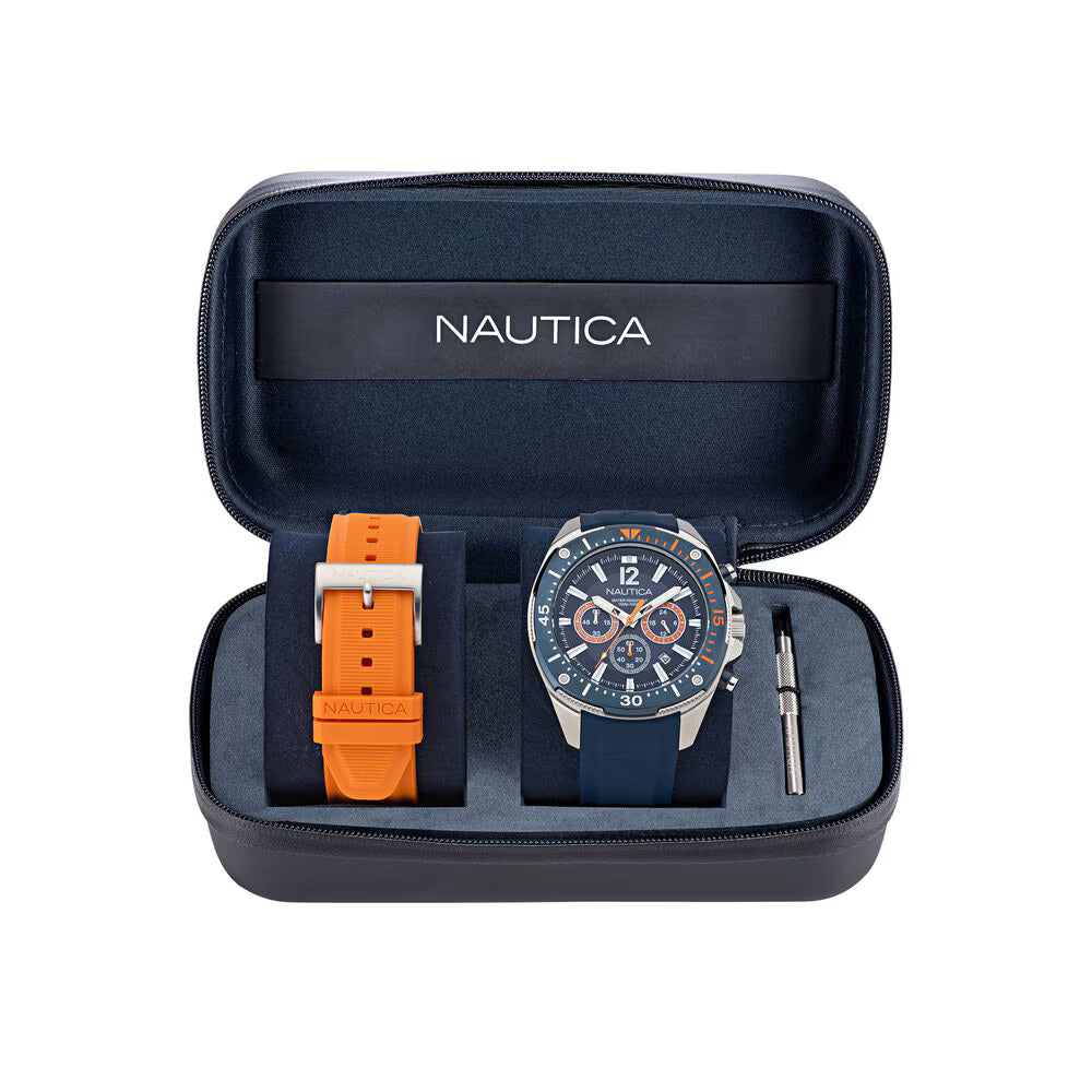 RELOJ NAUTICA CABALLERO SILICONA NAPBSS504 DOBLE PULSO