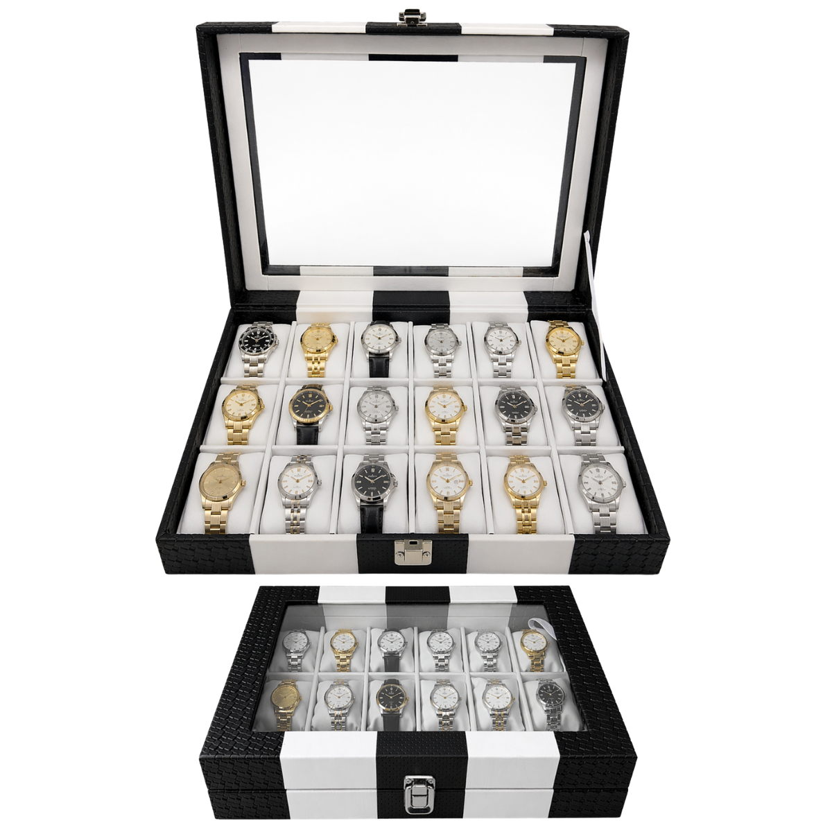 ESTUCHE ORGANIZADOR DE 18 PUESTOS PARA RELOJ