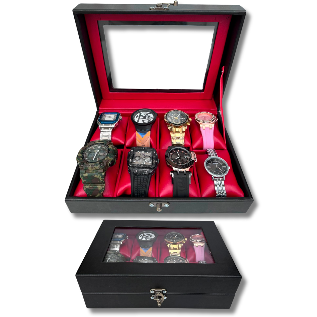 ORGANIZADOR DE RELOJES ESTUCHE RELOJERA DE LUJO 8 PUESTOS