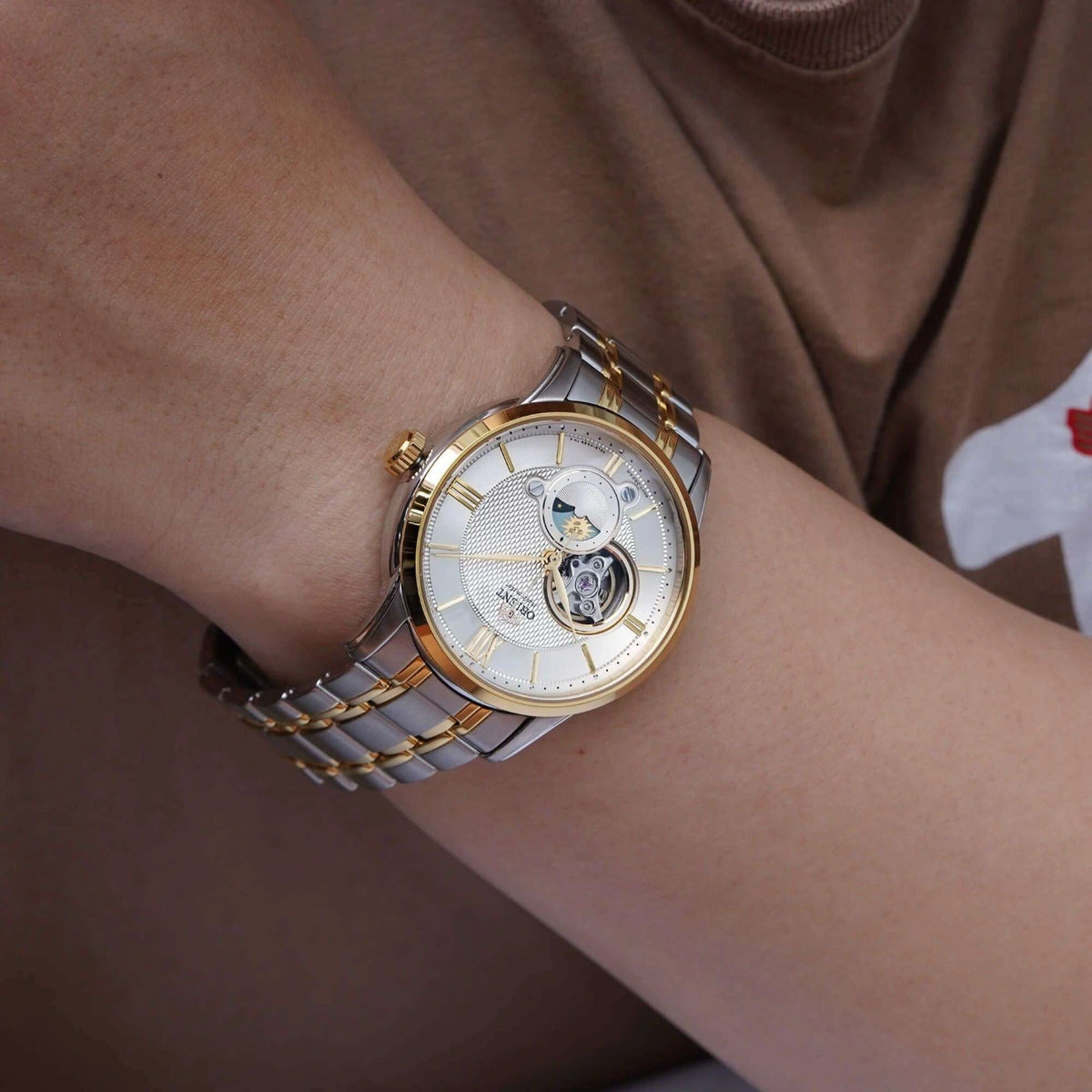 RELOJ ORIENT CLASICO RA-AS0007S SOL Y LUNA ACERO