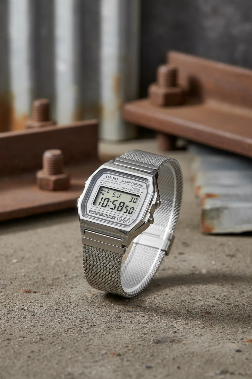 RELOJ CASIO DIGITAL A158WEM-7E ACERO
