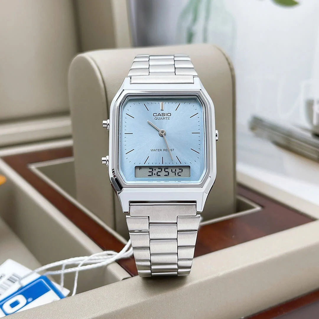 RELOJ CASIO AQ-230A-2A1 DOBLE HORA UNISEX