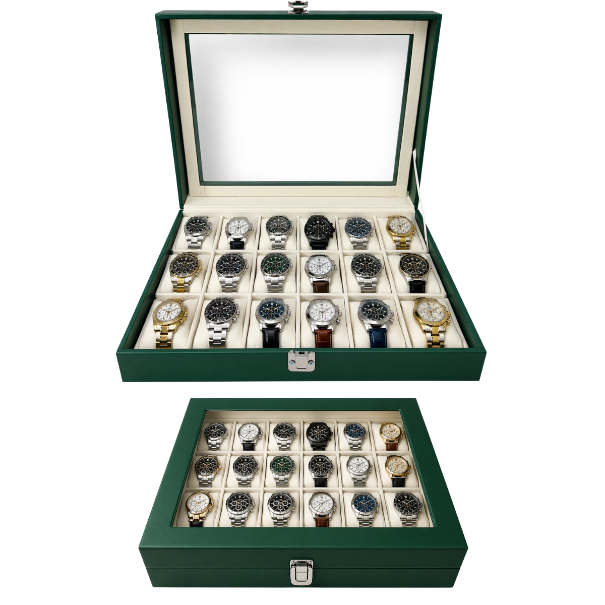 ESTUCHE ORGANIZADOR DE 18 PUESTOS PARA RELOJ