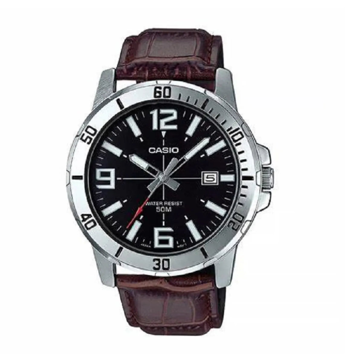 RELOJ CASIO MTP-VD01L-1B CUERO CAFÉ