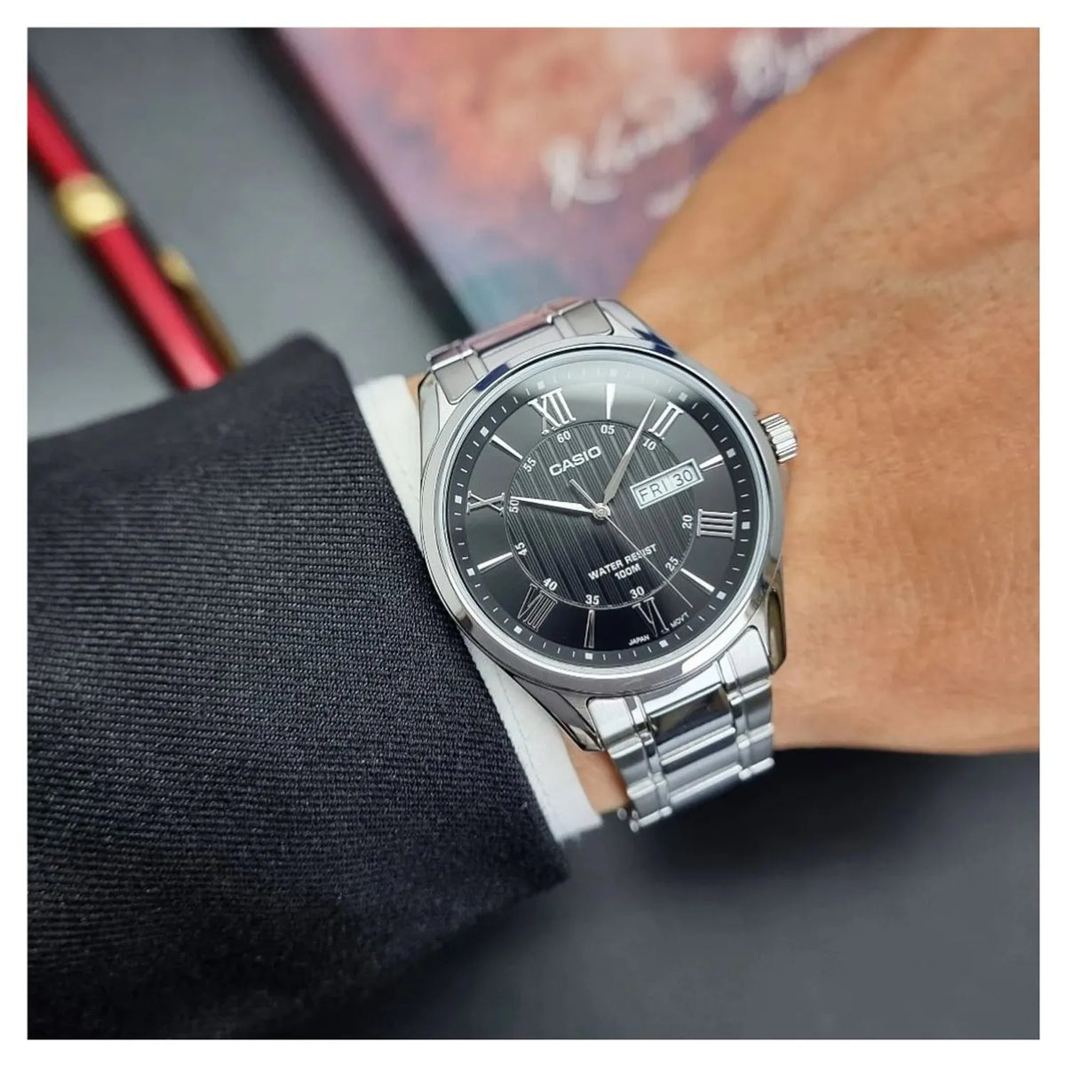 RELOJ CASIO MTP-1384D-1A ACERO